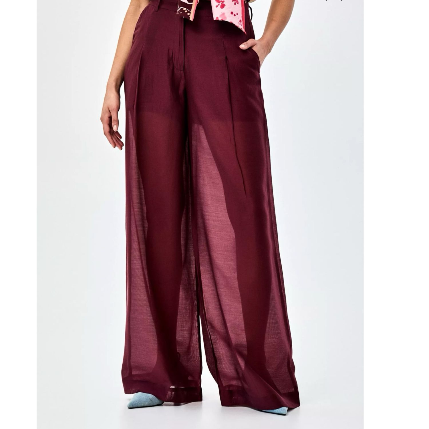 Theowider donkerrode broek CKS