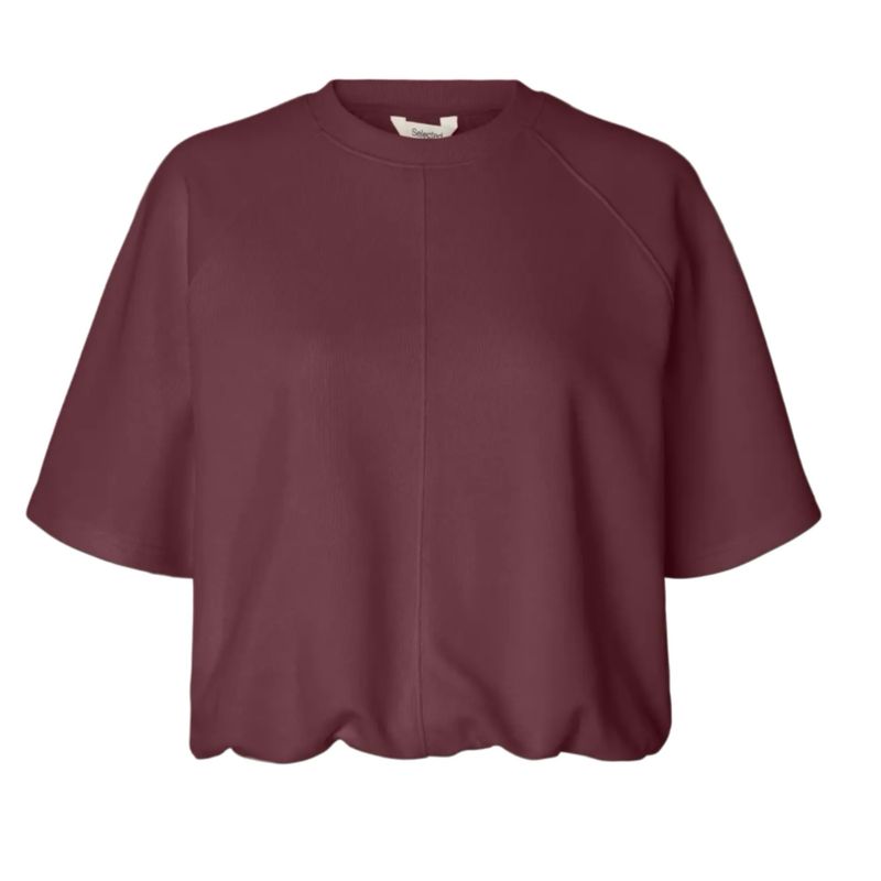 Tabby bubble sweater bordeaux SELECTED