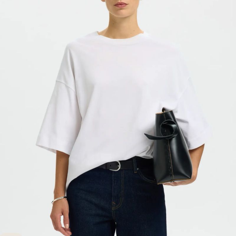 Oversized tee bright white SELECTED