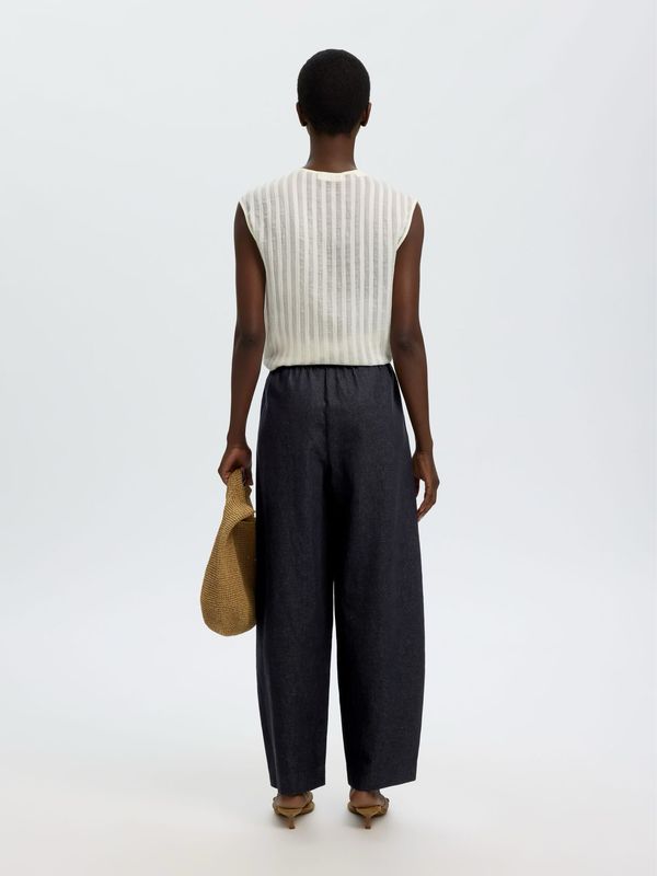 Loose barrel willow cotton blendpant SELECTED