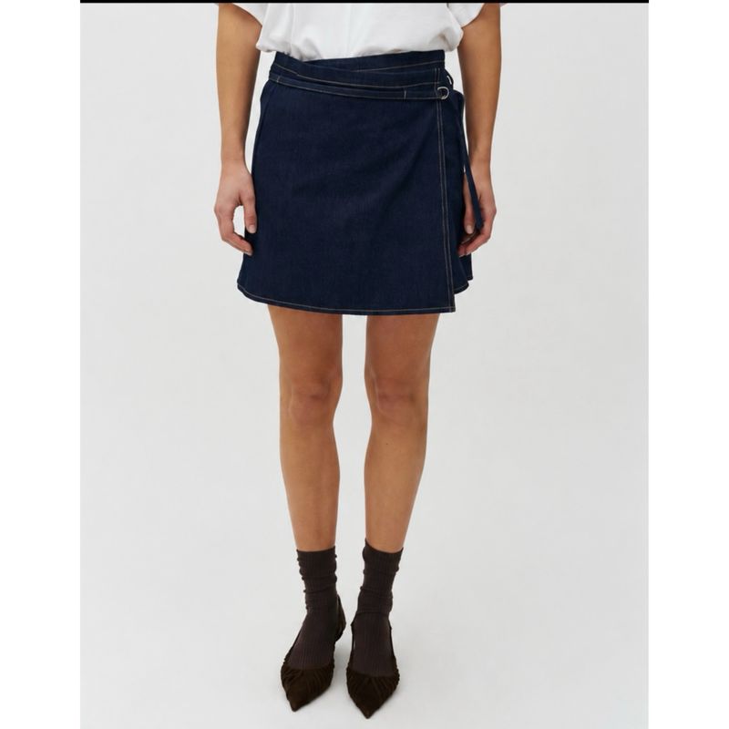Caja dark unwashed denim skirt MBYM