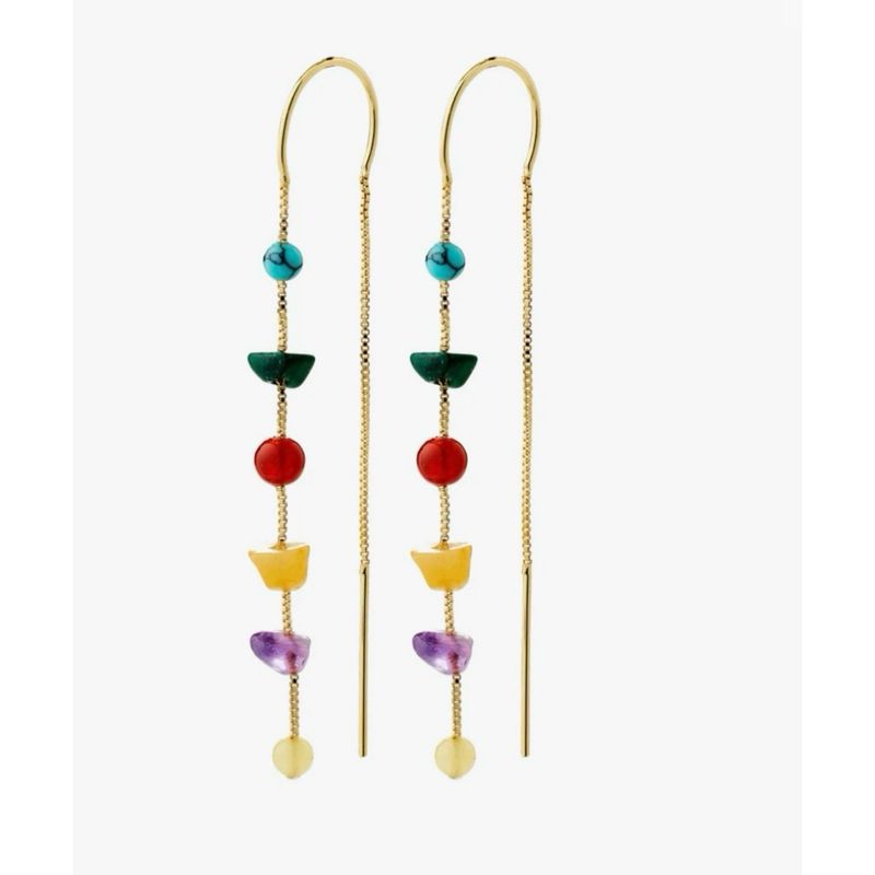 Here earrings gold plated/multi