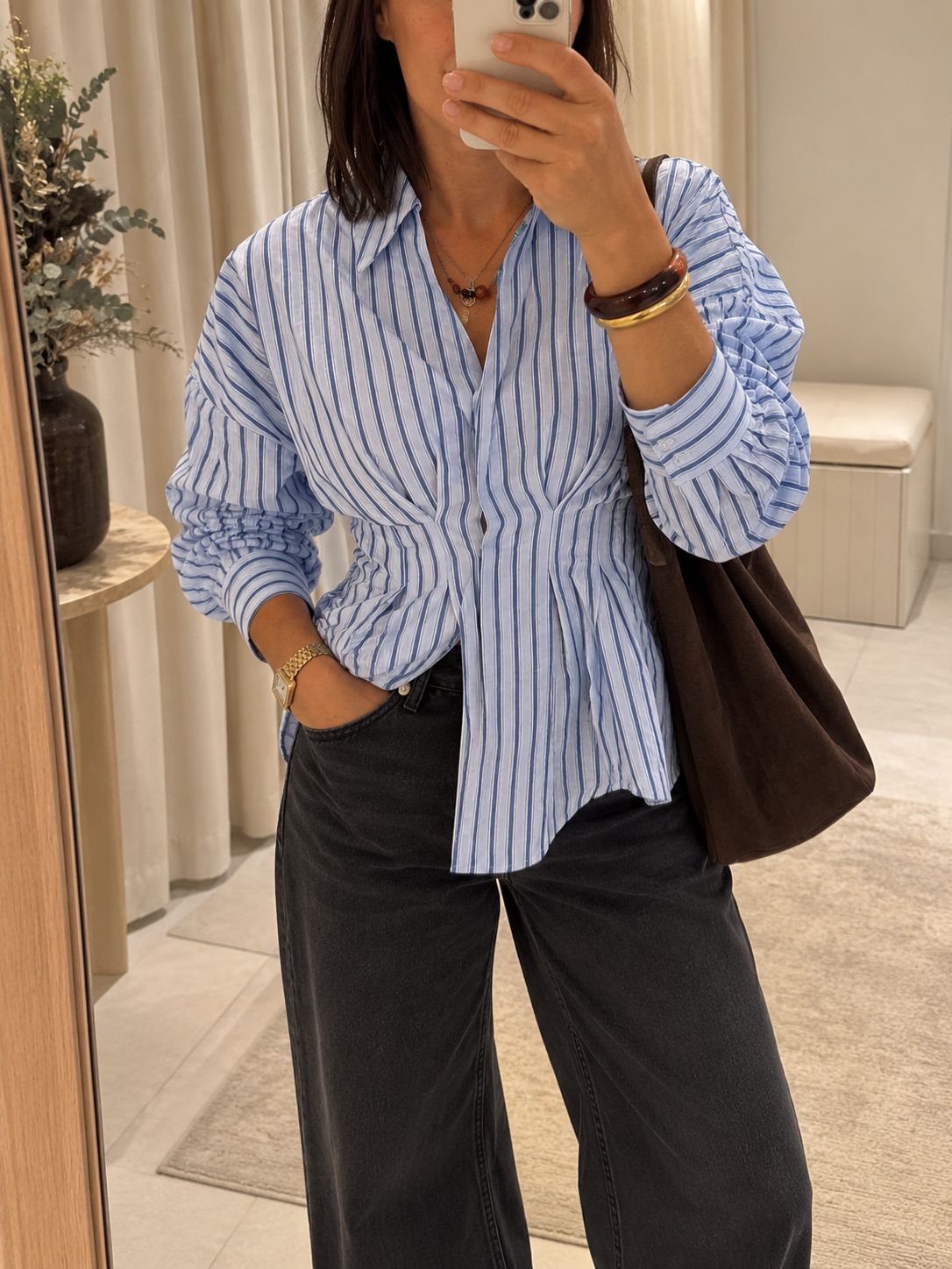 Isidor serenity blue stripe blouse MBYM