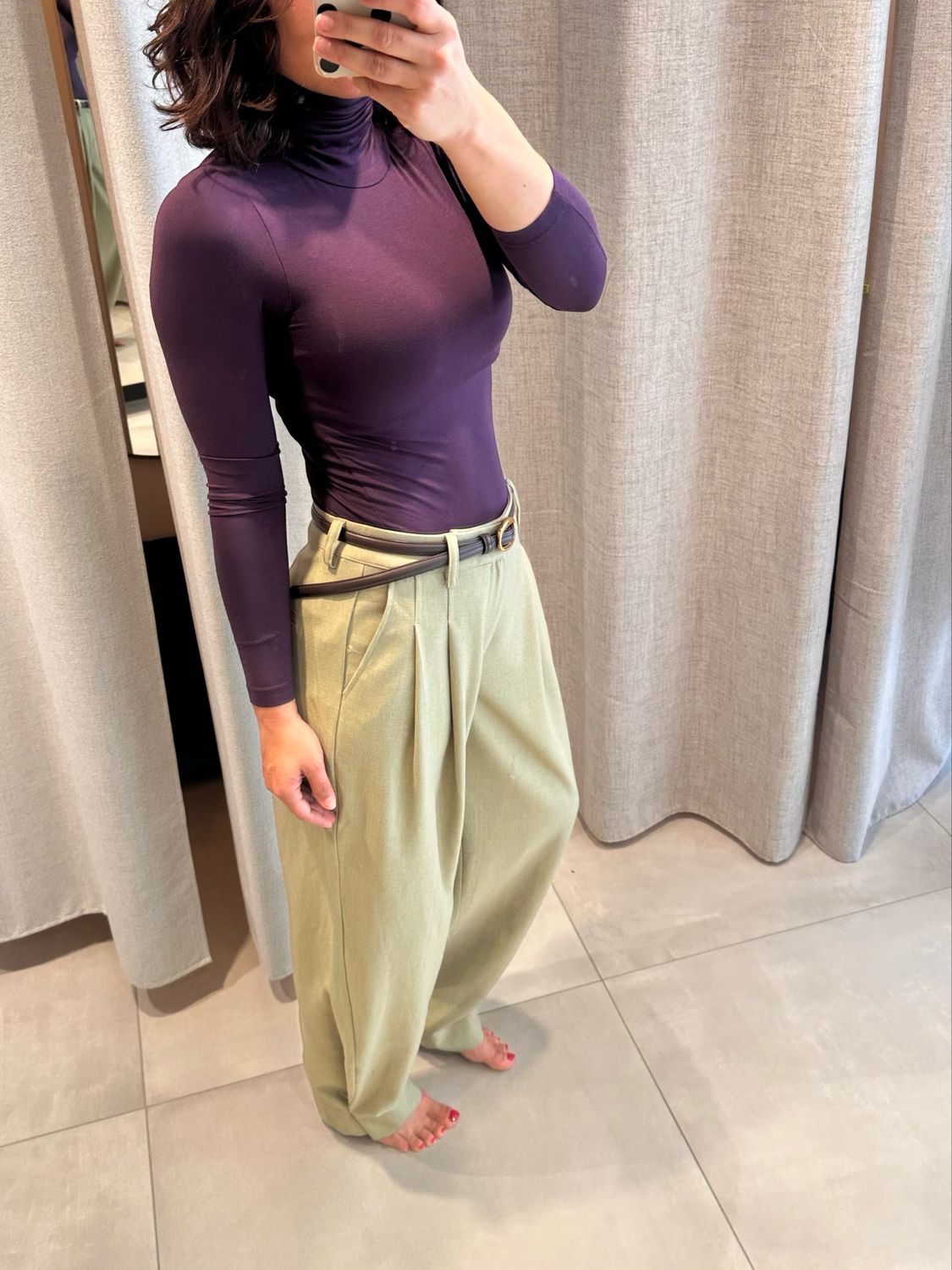 Viole pant sage melange MBYM