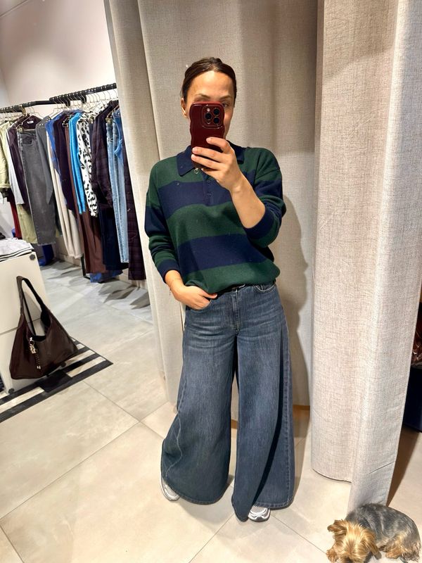 Jola knit polo pullover navy stripe MY ESSENTIAL WARDROBE