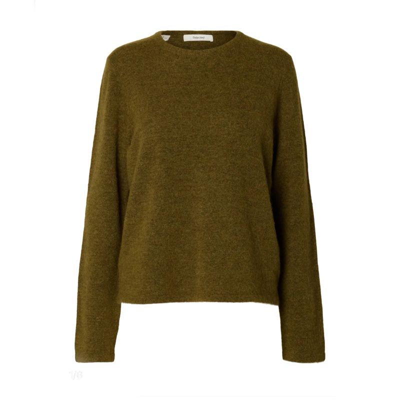 Lulu knit green melange SELECTED