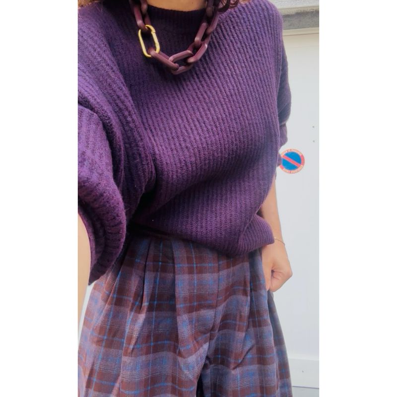 Gillian dark deel purple knit MBYM