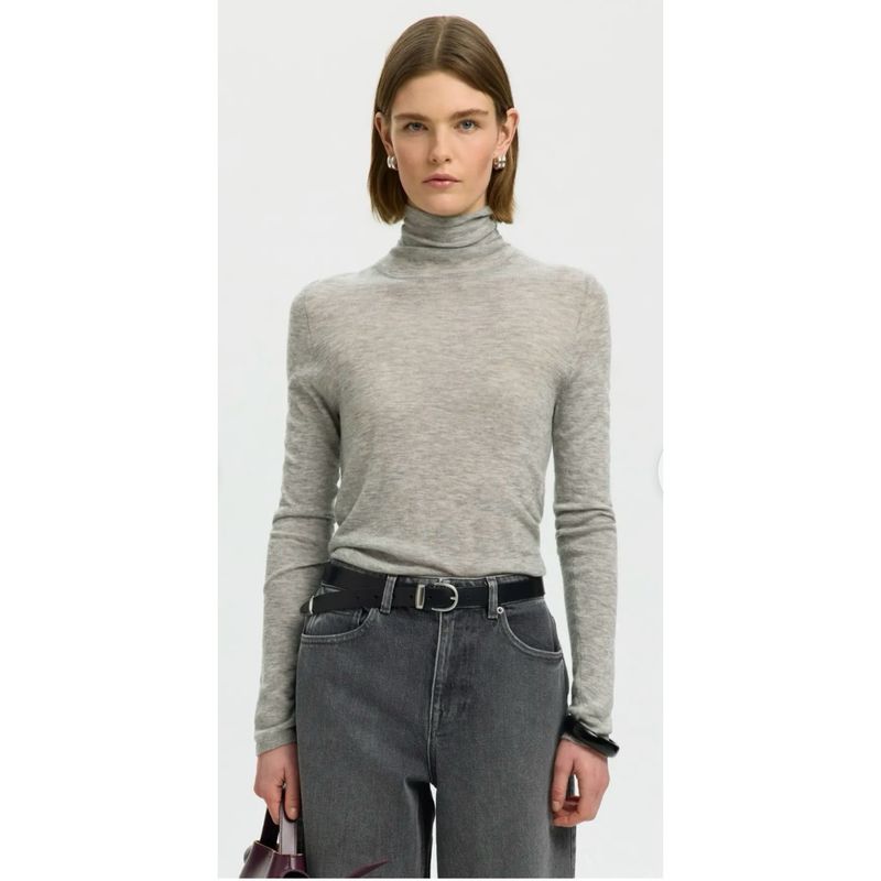 Wendy wool knit light grey SELECTED