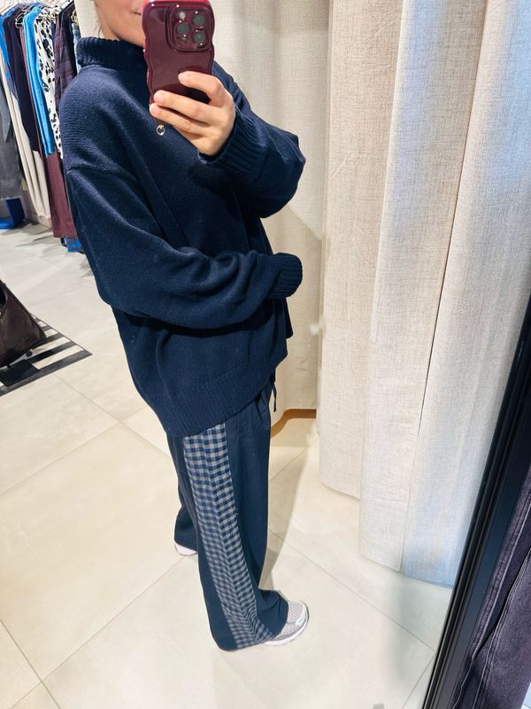 Shane pant blue check JIJI STUDIO