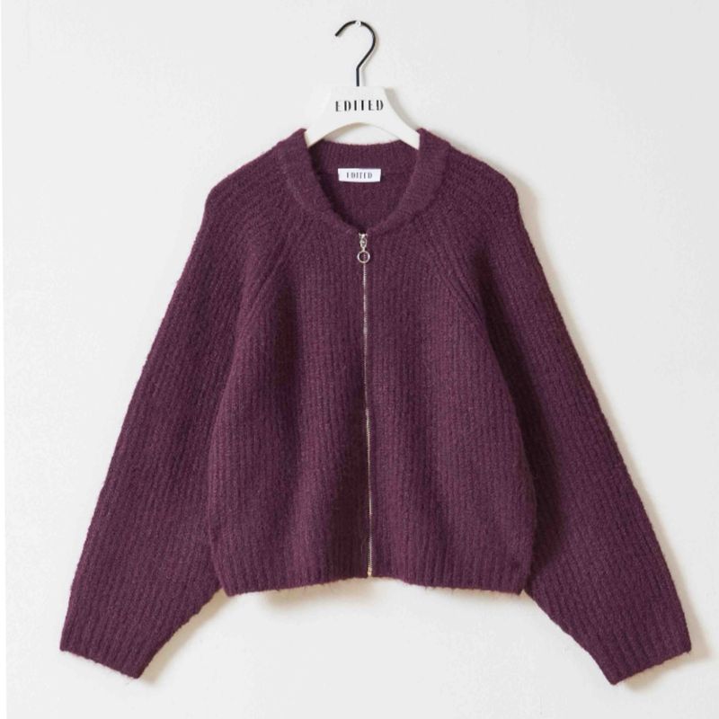 Rani bomber cardigan Bordeaux EDITED