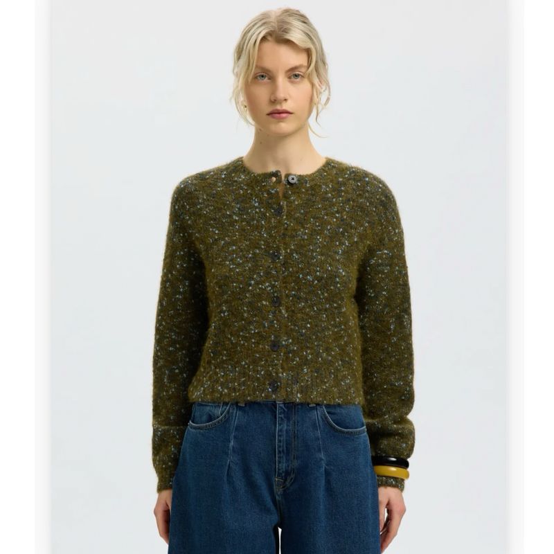 Kat green/navy cardigan SELECTED
