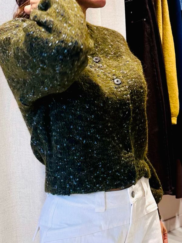 Kat green/navy cardigan SELECTED