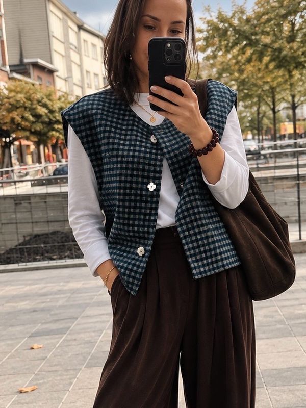 Gilet Harrison marron glace