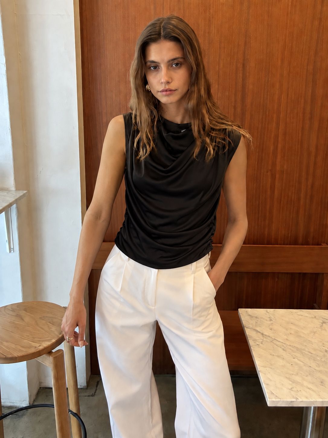 Olina top black SELECTED