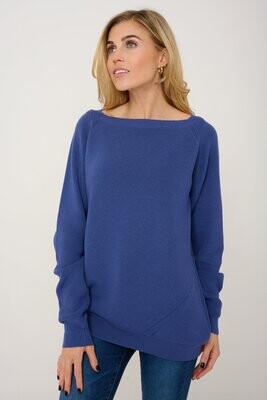 The Classic Pullover- Raglan, BLUE Merino Wool