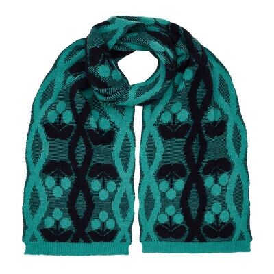 Lambswool Scarf, Green- Navy