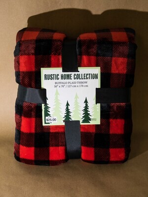 Blanket, Buffalo Plaid Throw Red and Black