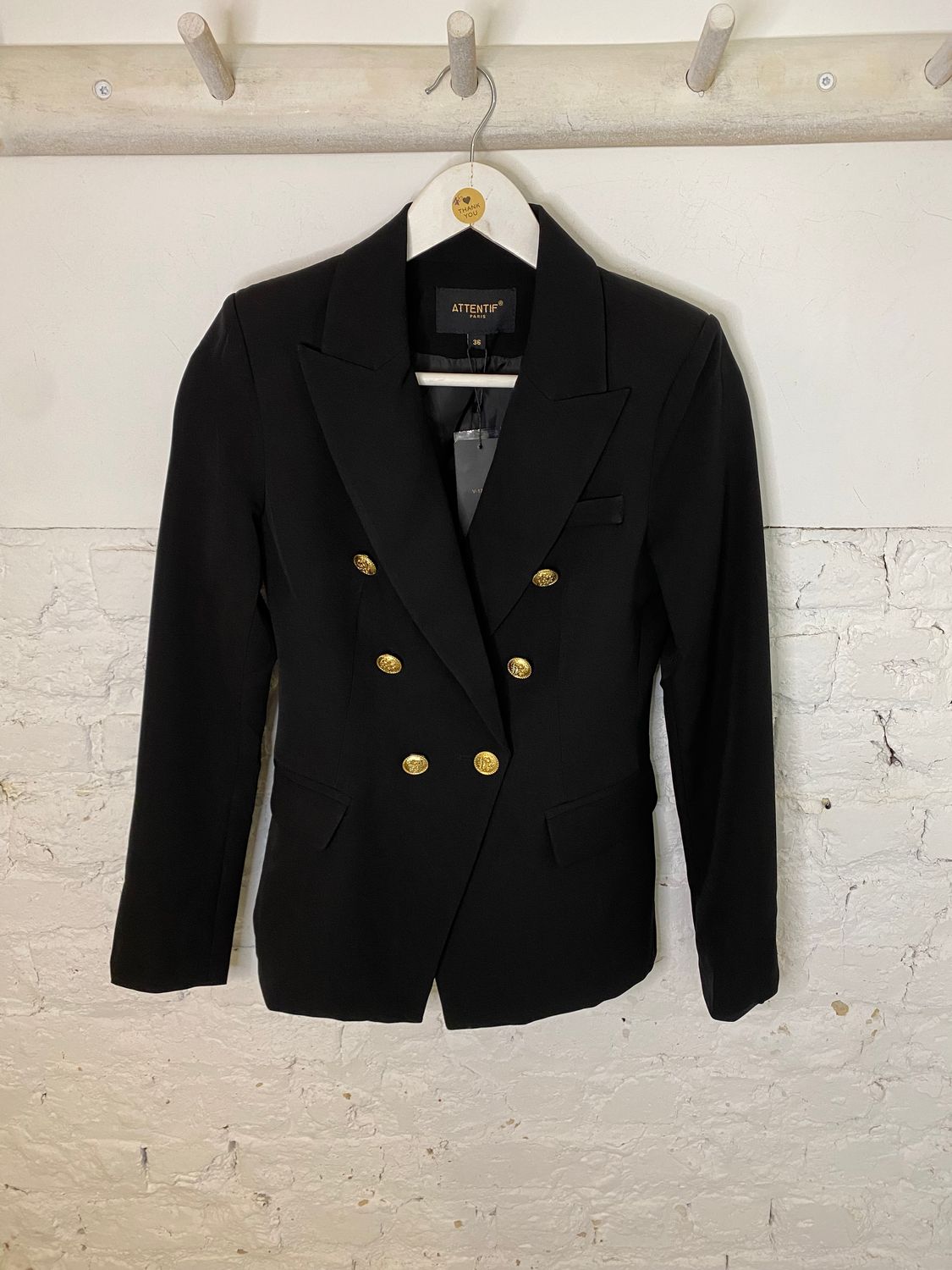 Blazer met gouden knopen - zwart