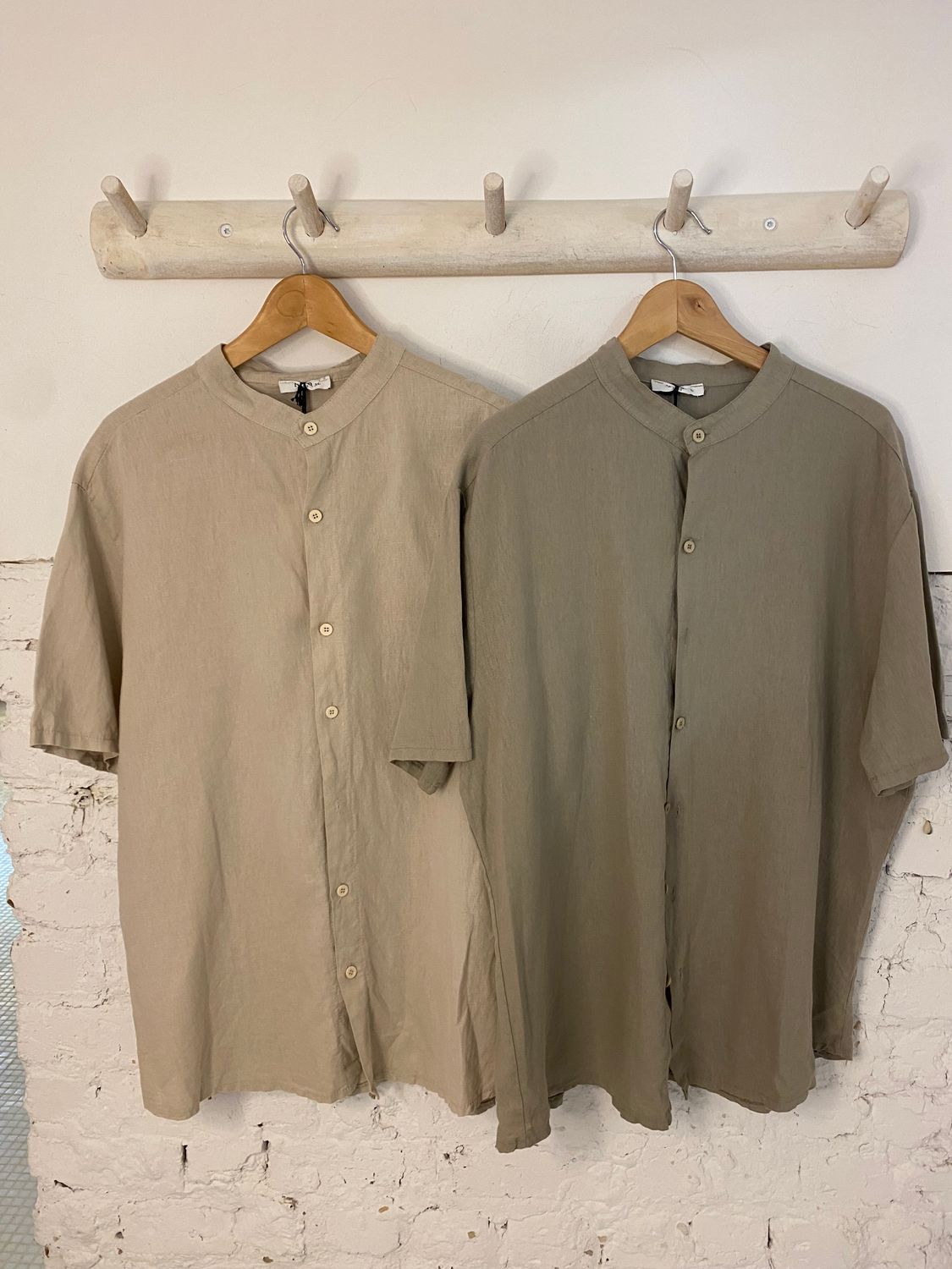 Linnen hemd - beige/kaki - unisex