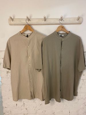 Linnen hemd - beige/kaki - unisex