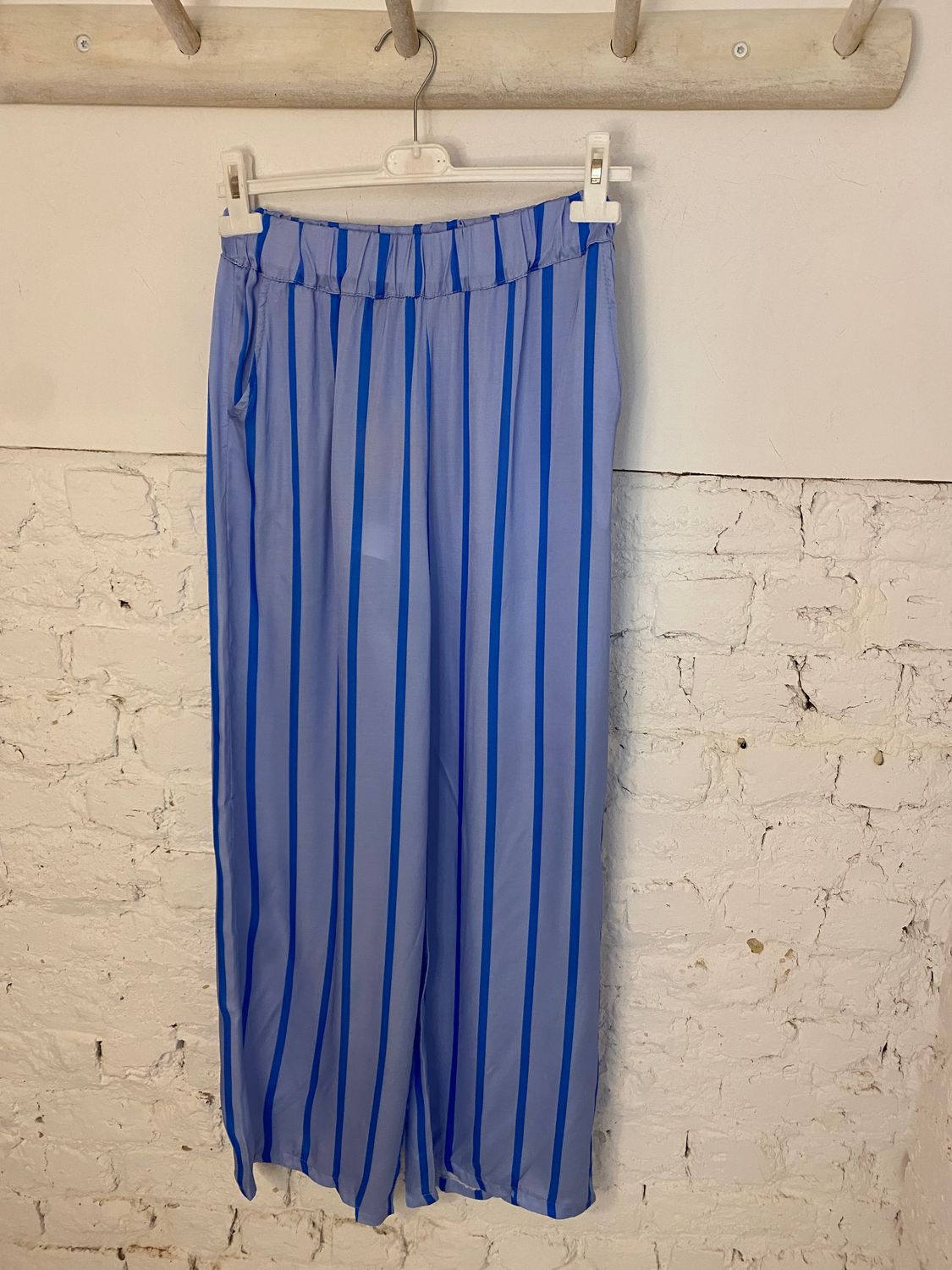 Broek satin gestreept - blauw - TU