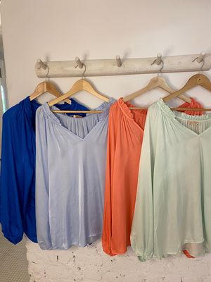 Hemd satin - blauw/lichtblauw/koraal/mint - TU