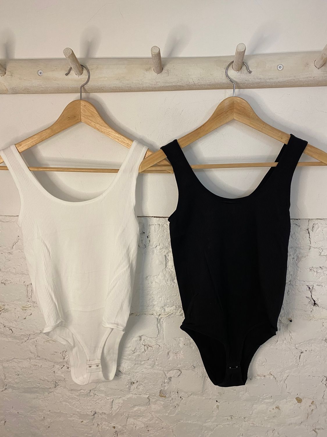Body ribbel - zwart/wit
