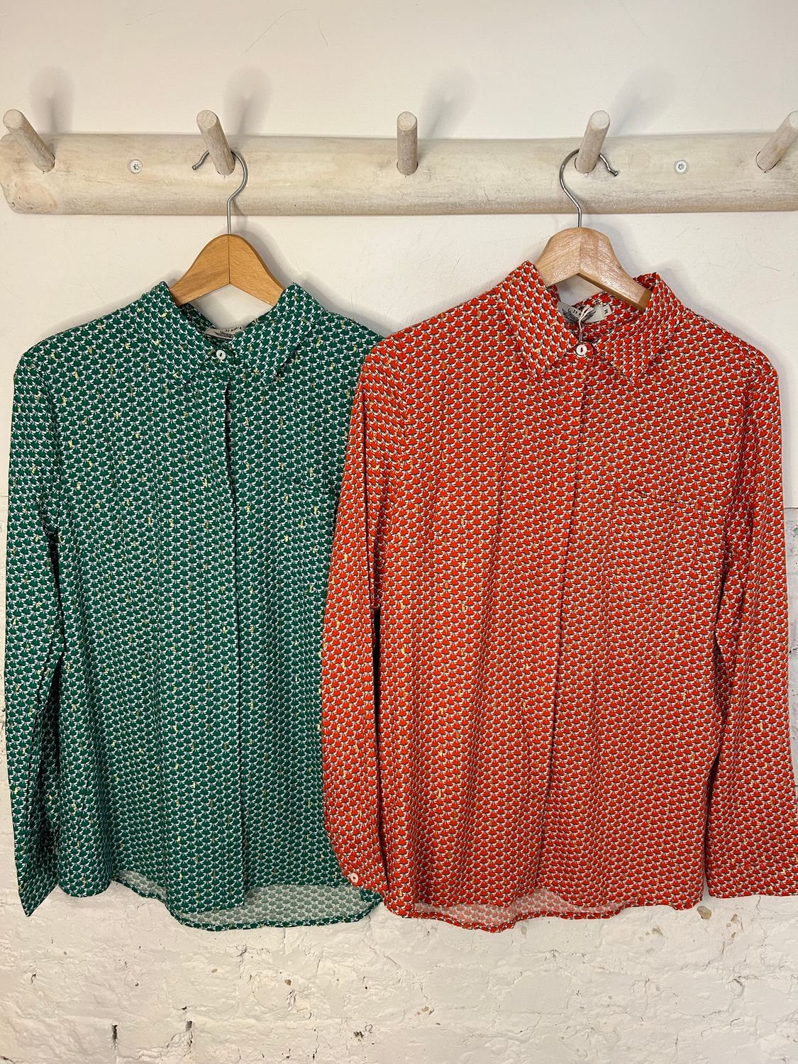 Hemd print &amp; glitter - lange mouwen - oranje/groen❣️SALE❣️