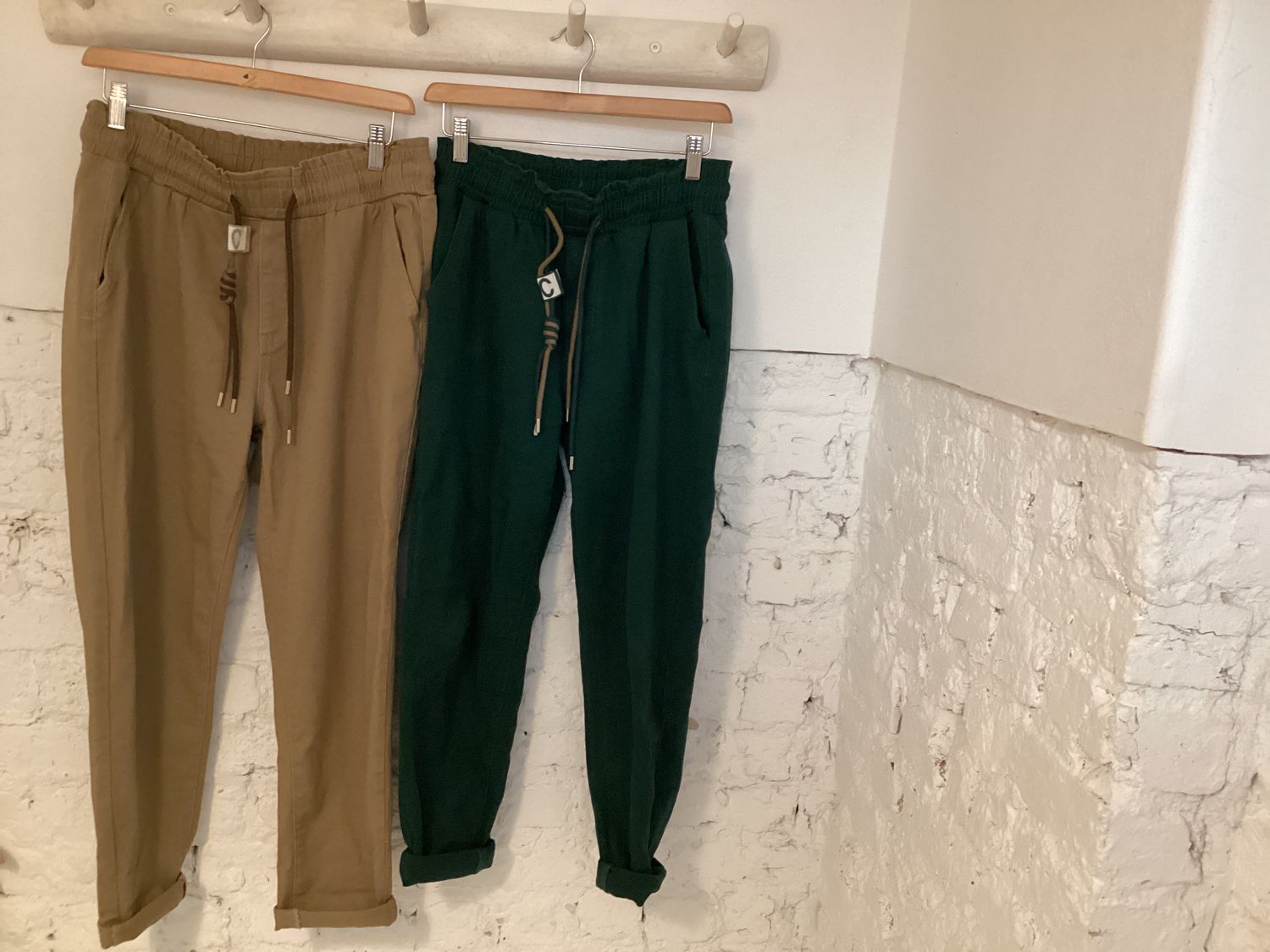 Broek stof - kaki / Camel