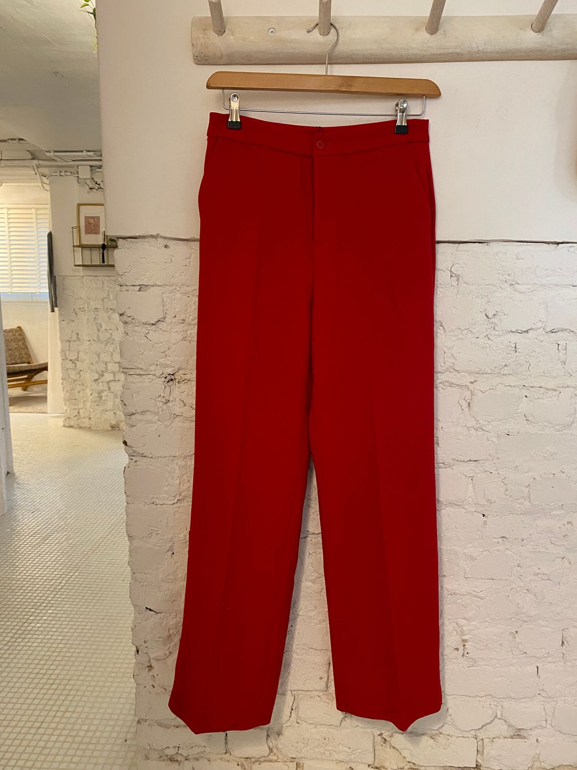 Kostuum broek dikkere stof, rood