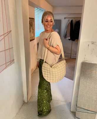 Glitterbroek groen