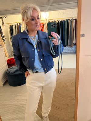 Kort vestje denim look