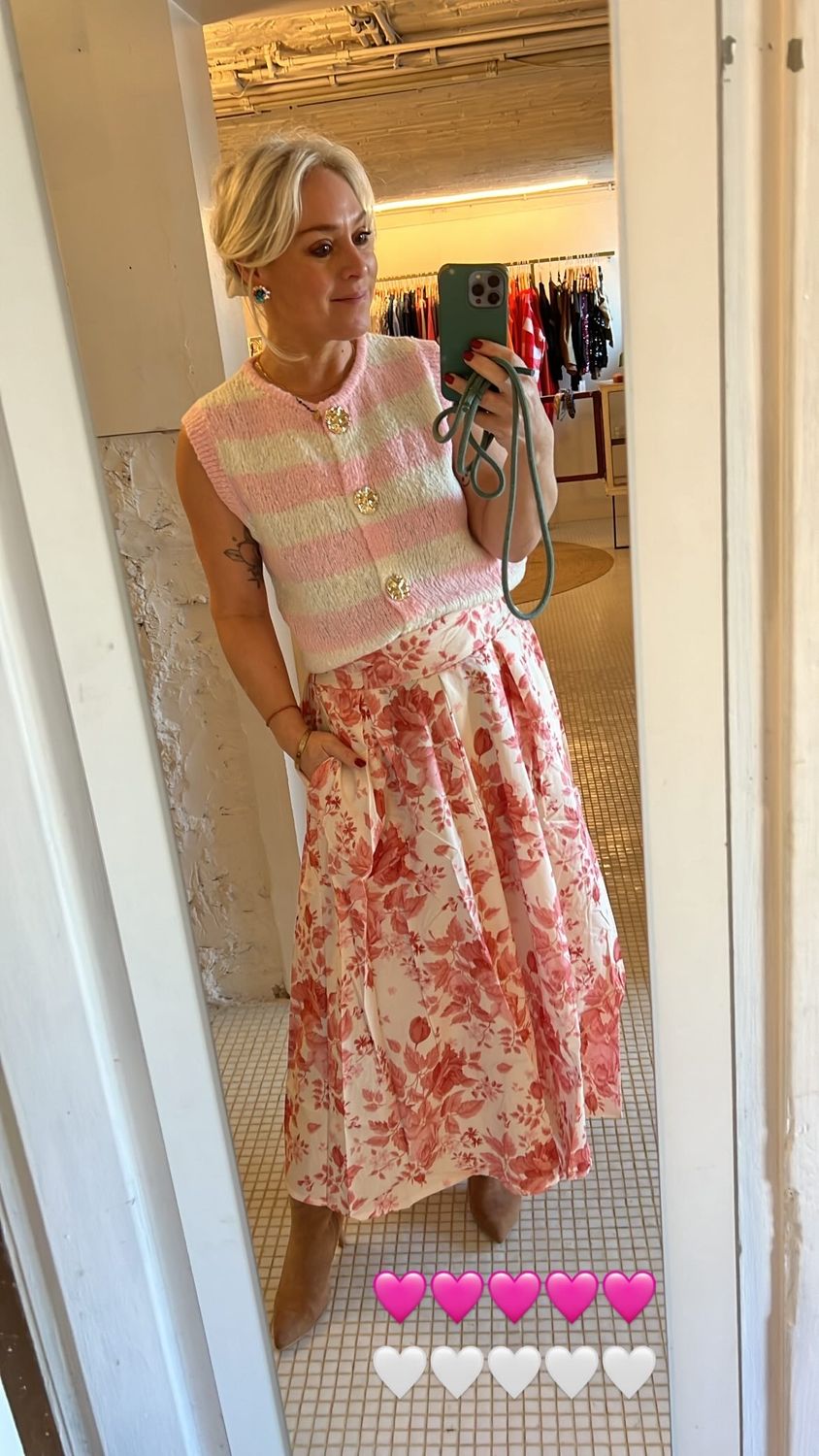 Rok bloemen roze one size