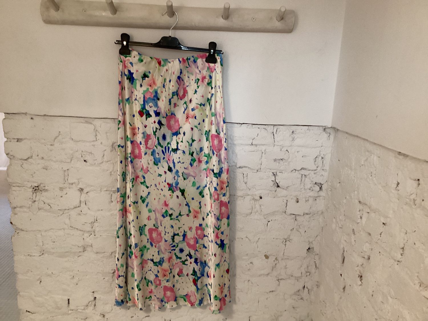 Rok bloemen satin look one size