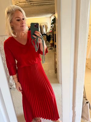 Kleed one size - rood en beige