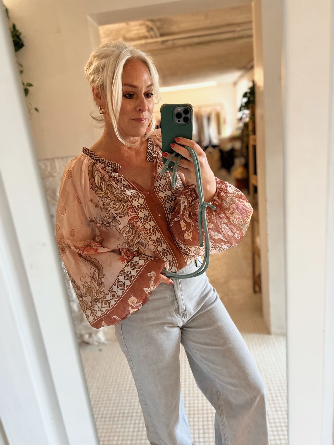 Hemd boho roze - one size