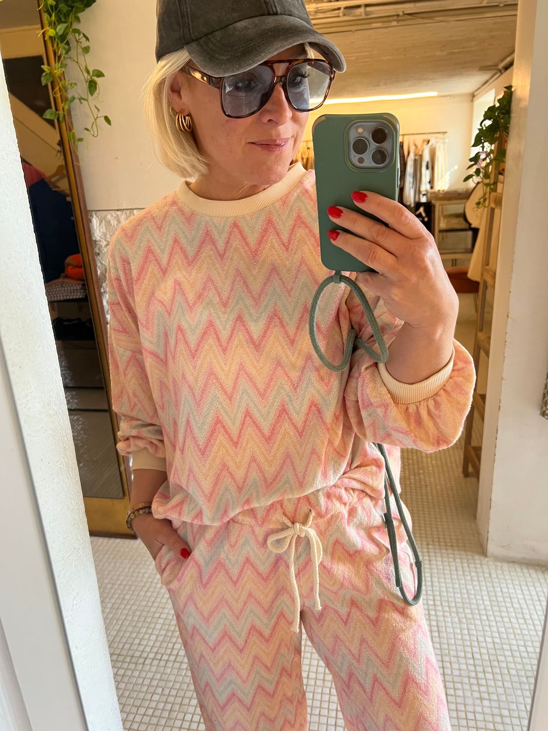 Sweater spons pink - mint one size