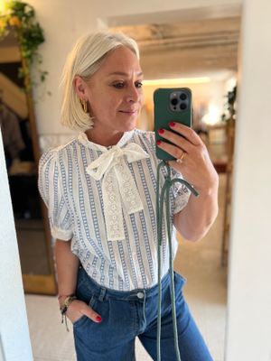 Blouse strik kant 💙🩵