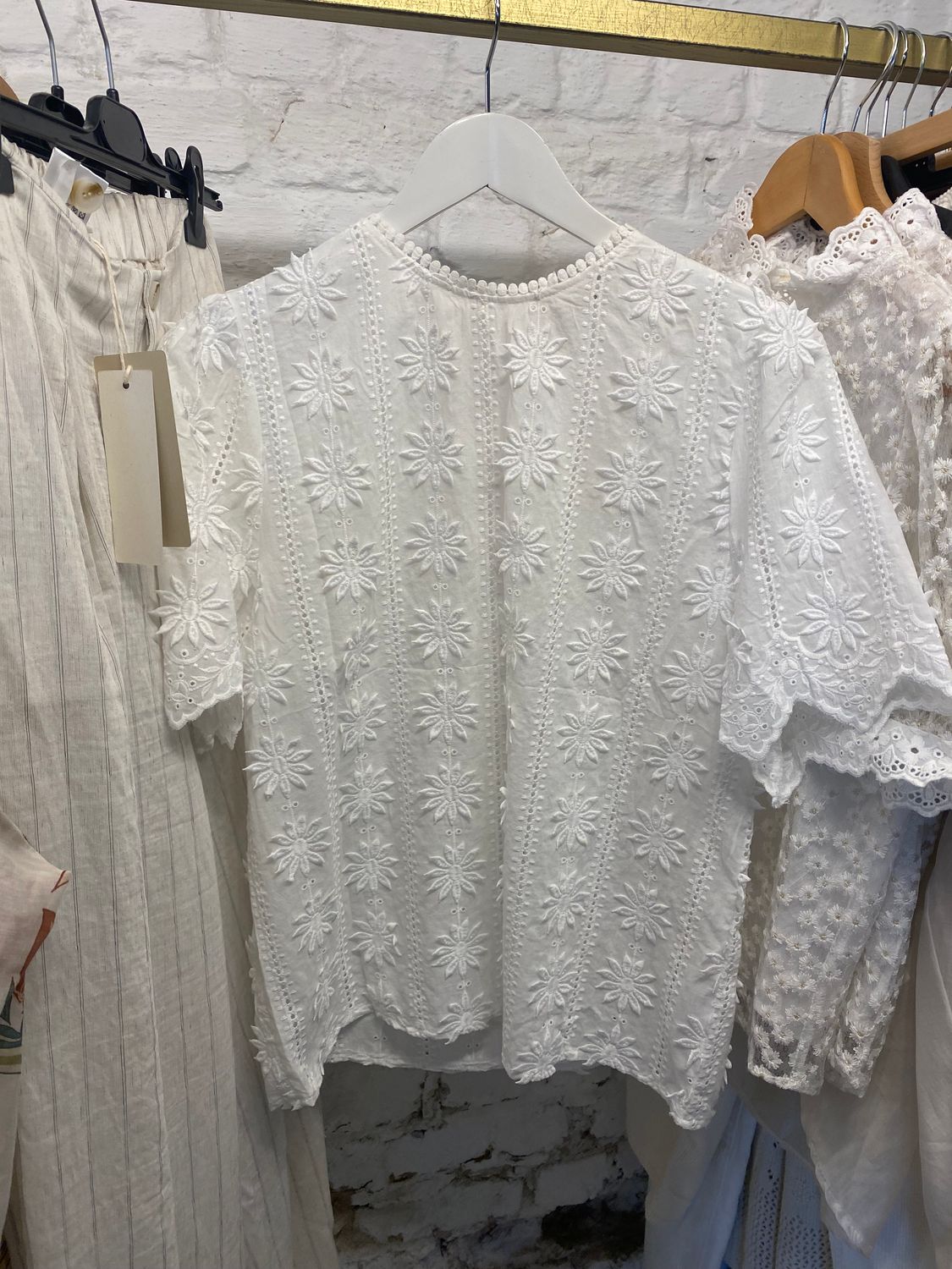 Hemd korte mouw 🤍 katoen 🤍 boho 🤍 bloemetjes
