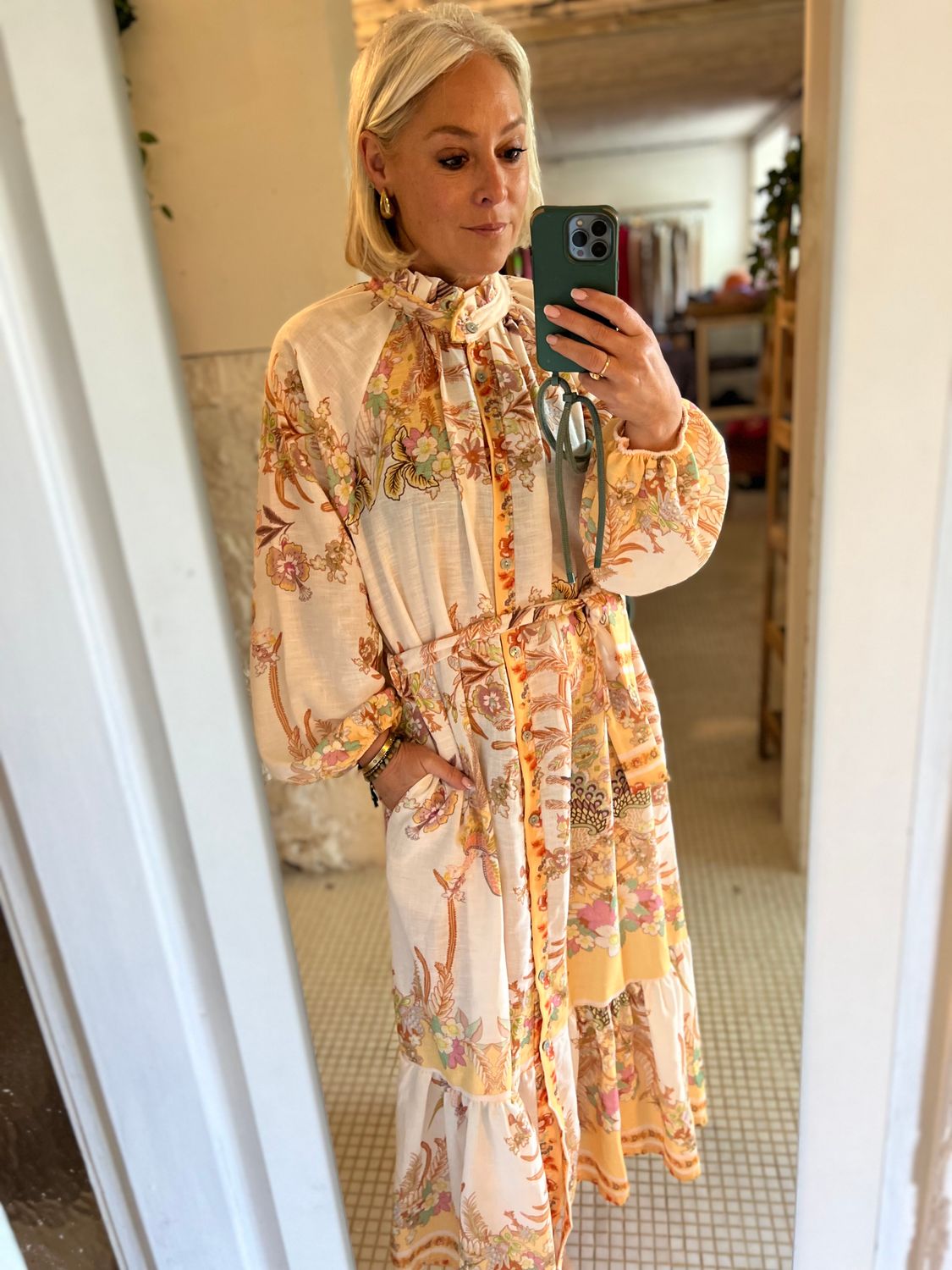 Maxidress geel - one size - zakken 🧡
