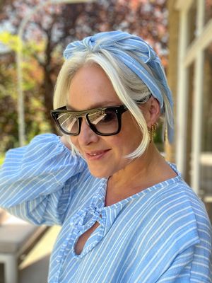 Kort kleedje baby blue streepjes 🩵💙 one size