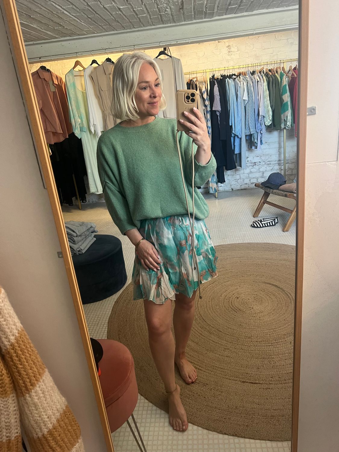 Kort bloemen rokje / shortje onderin 🩵💚 one size