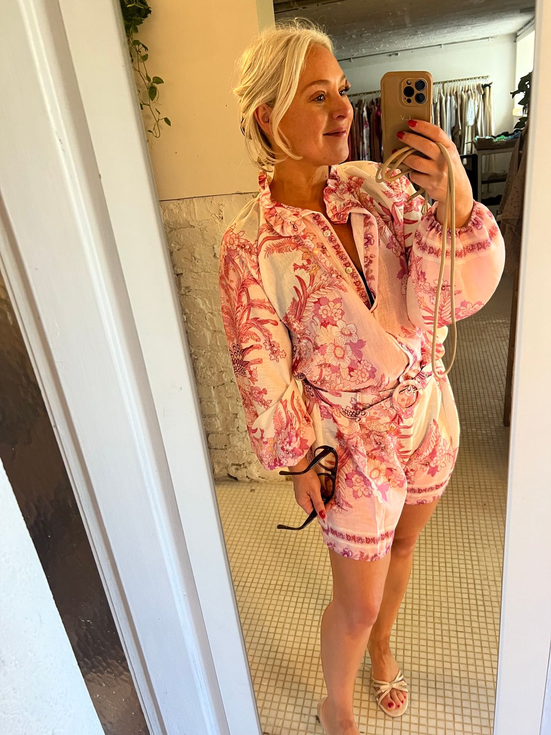 Setje pink - shortje met riem  💕 - one size