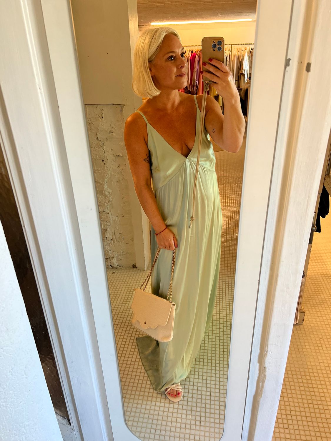 Summer party dress mint - black ☀️ one size