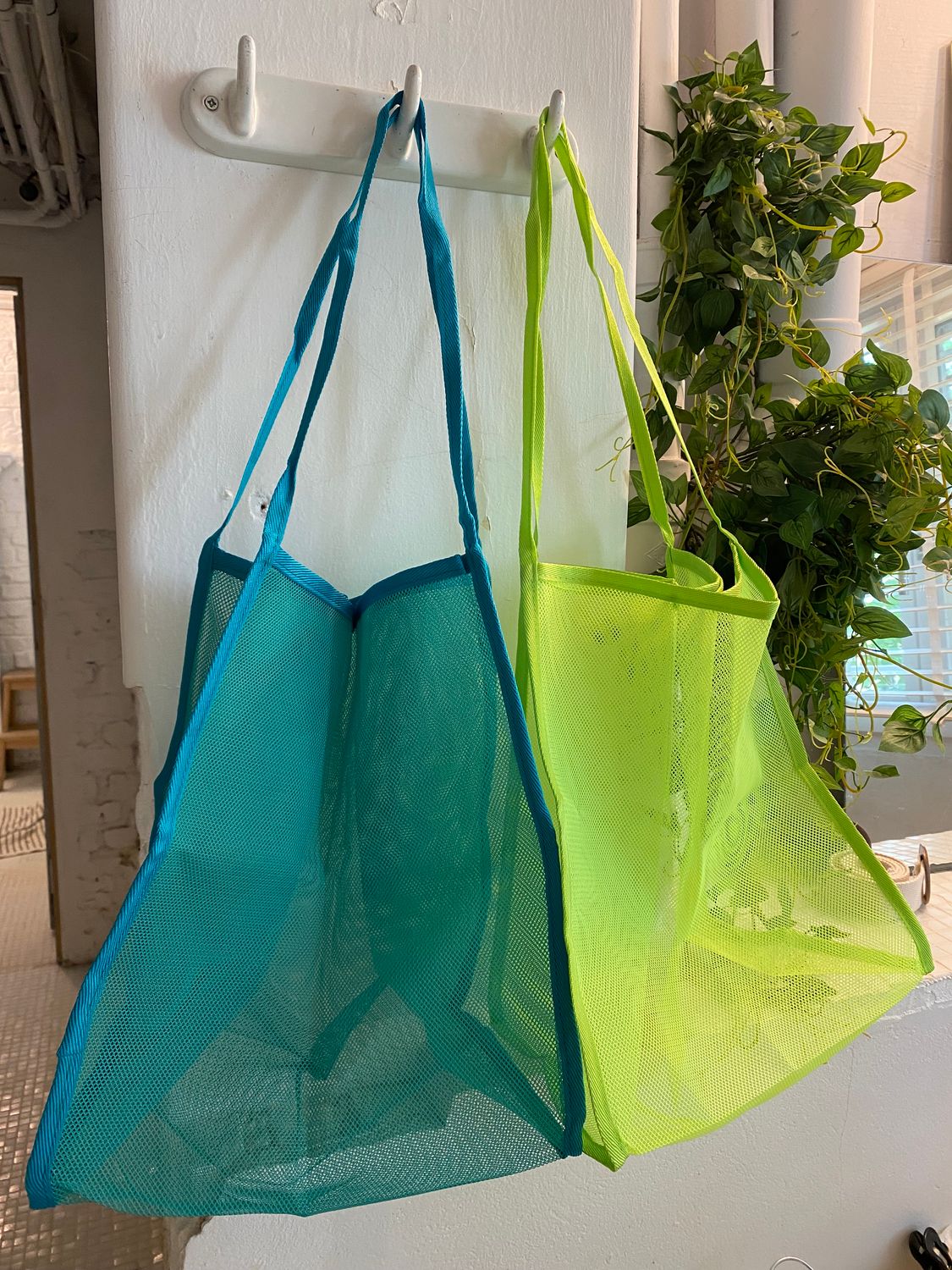 Fluo beachbag - groen 💚 turquoise 🩵