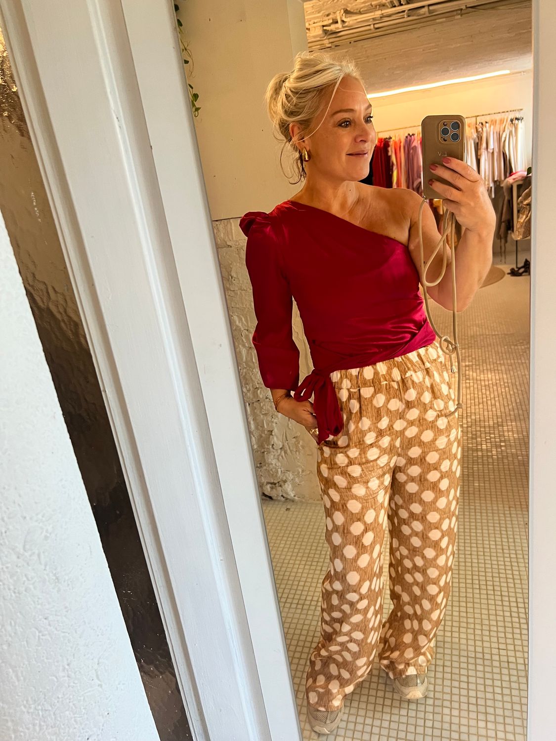Broek bollen crème / beige