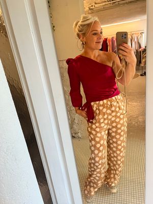 Broek bollen crème / beige