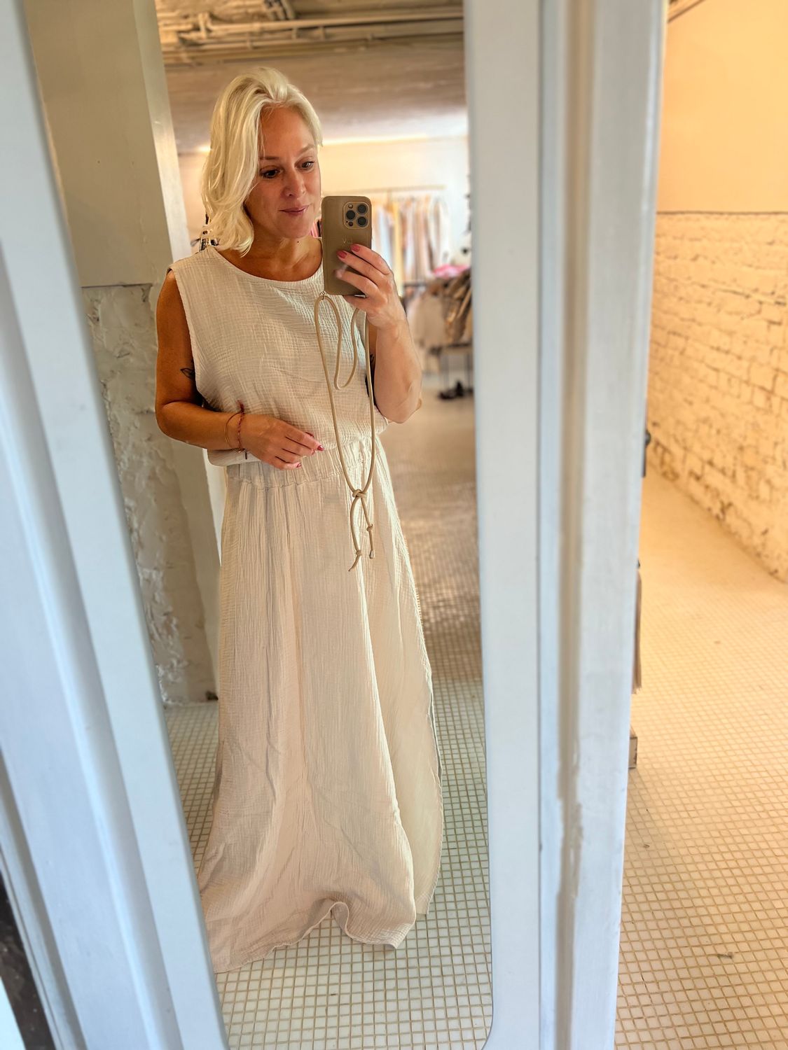 Maxi rok tetra - one size - splitje aan de zijkant