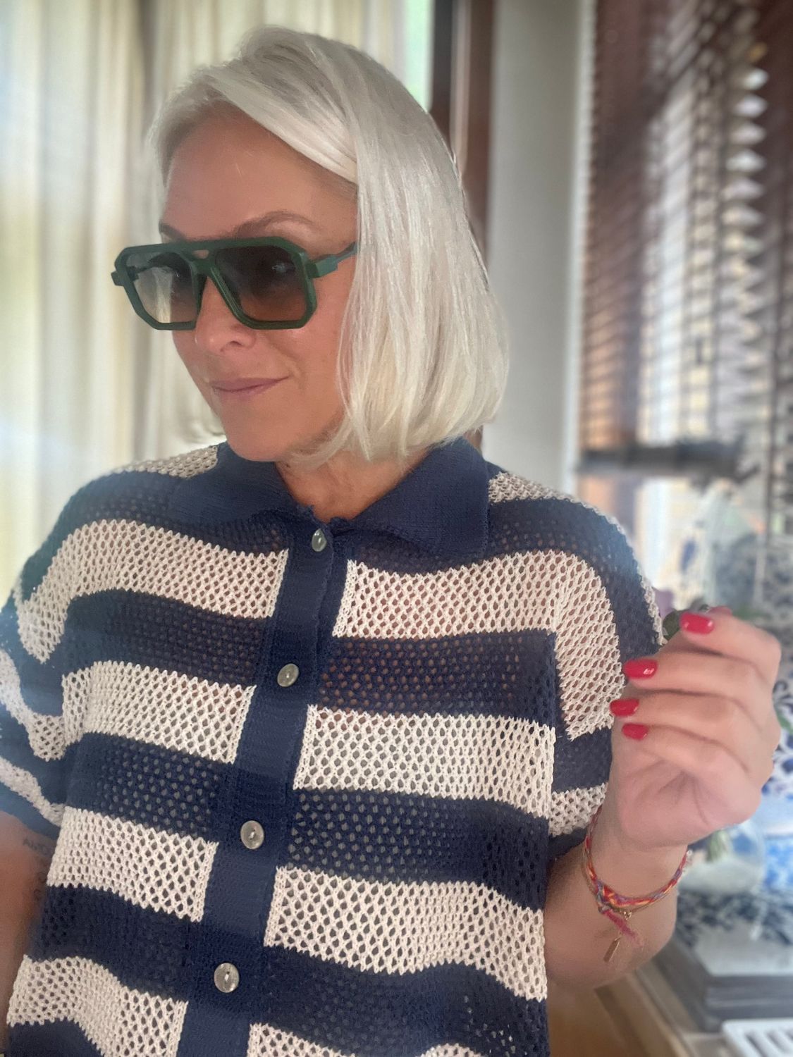 Gehaakte polo met knoopjes - one size