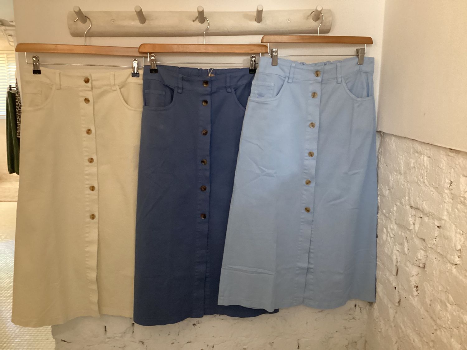Midi Jeans rok met knopen